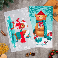 Набор полотенец кухонных «Новогодняя Сказка праздник в городе» - Фото 5