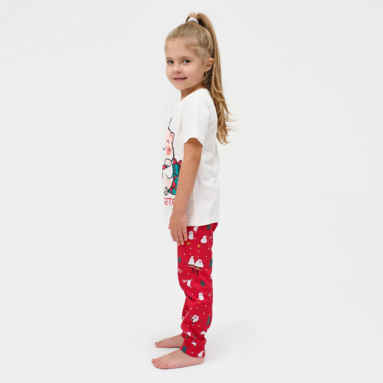 Пижама для девочек «Новогодний котик»