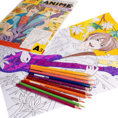 Раскраска в стиле anime «Парень с гитарой» - Фото 5