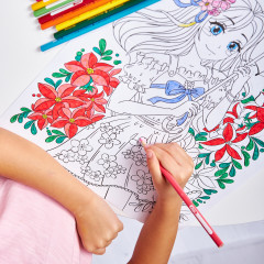 Раскраска в стиле anime «Девочка с зонтиком» - Фото 5