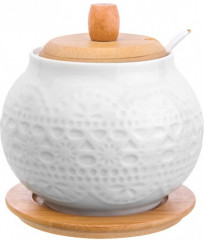 Набор сахарниц с ложкой на подставке «Белое кружево» - Фото 1