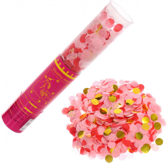 Пневмохлопушка «Карнавал, конфетти, оттенки красного»