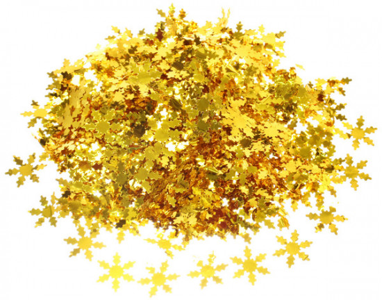 Пневмохлопушка «Снежинки, конфетти золото»
