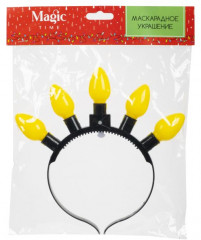 Ободок карнавальный с подсветкой «Сияние в жёлтом» - Фото 1