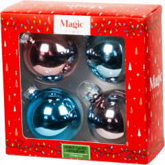 Набор шаров ёлочных «Розовый с голубым» - Фото 1