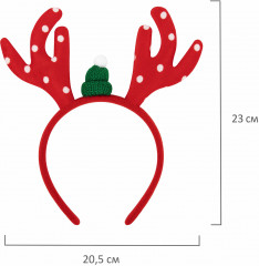 Ободок новогодний с рожками - Фото 2