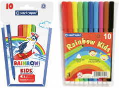 Фломастеры трехгранные (смываемые, 10 цветов) - Фото 1