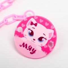 Держатель для пустышки на цепочке «Мяу» - Фото 1