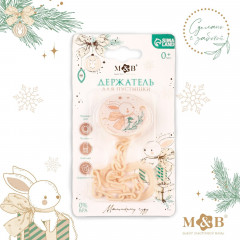 Держатель для пустышки на цепочке «Новогодний зайчонок» - Фото 3