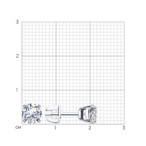 Серьги из серебра с фианитами