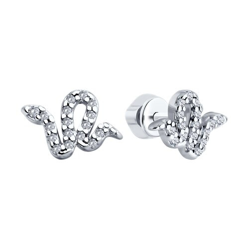 Серьги из серебра с фианитами