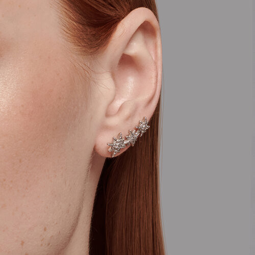 Серьги из серебра с фианитами