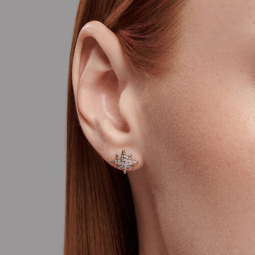 Серьги из серебра с фианитами