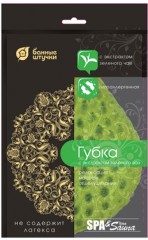 Губка с экстрактом зелёного чая (10х8х4,5 см) - Фото 1