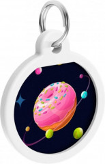 Адресник для собак и кошек с QR-паспортом «Вселенная пончиков» - Фото 1