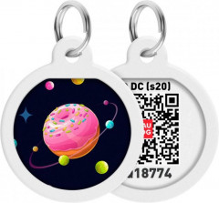 Адресник для собак и кошек с QR-паспортом «Вселенная пончиков» - Фото 2