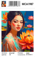 Картина по номерам «Девушка с лотосом» - Фото 2