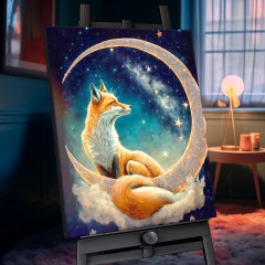 Картина по номерам с кристаллами из хрусталя «Звездная лиса» - Фото 1