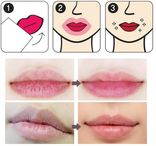 Патчи для губ гидрогелевые с экстрактом розы