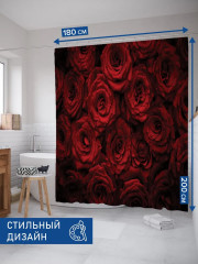 Штора для ванной «Алые розы» - Фото 2