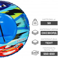 Тюбинг-ватрушка «Скорость» - Фото 2