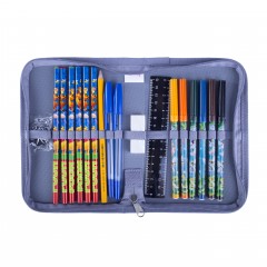 Пенал «Cat Marie», тип C, c наполнением, серый - Фото 1