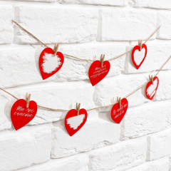 Гирлянда с прищепками и пожеланиями-валентинками «Моей половинке» - Фото 3
