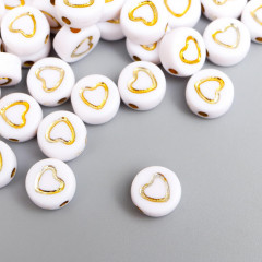 Набор бусин «Золотое сердечко в круге» - Фото 2