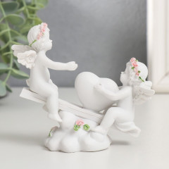 Фигурка декоративная «Ангелочки в розовых веночках качаются на качалке» - Фото 2