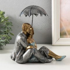 Статуэтка «Влюблённая пара под зонтом — нежность» - Фото 1