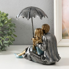 Статуэтка «Влюблённая пара под зонтом — нежность» - Фото 2