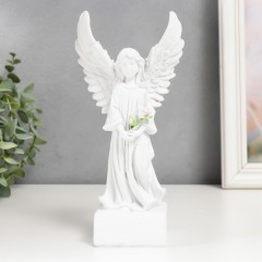 Статуэтка «Белоснежный ангел-девушка в платье с розой» - Фото 1