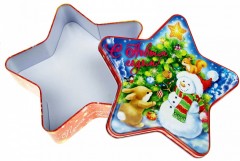 Подарочная банка жестяная-звезда «Снеговик» - Фото 2