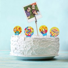 Набор топперов «С Днем Рождения» (4 шпажки + держатель для фото) - Фото 2