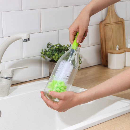 Ёрш для посуды с губкой «Green day»