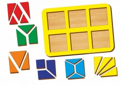 Рамка - вкладыш «Сложи квадрат 6 квадратов, уровень 2» - Фото 1