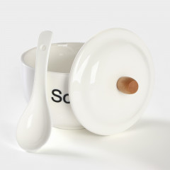 Супница с ложкой на подставке из бамбука - Фото 4