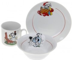 Набор детской посуды «Далматинцы», 3 предмета, цвет в ассортименте - Фото 1