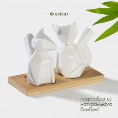 Набор для специй на подставке «Лисы» - Фото 1