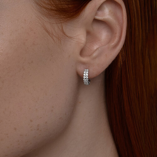 Серьги из серебра с фианитами