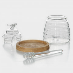 Баночка для мёда с ложкой с крышкой «Эко. Пчёлка» - Фото 4