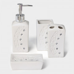 Набор аксессуаров для ванной комнаты «Цветочный барельеф» - Фото 1
