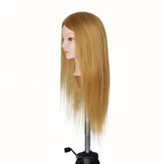 Манекен-голова 100% натуральный, русый, 45-50 см - Фото 2