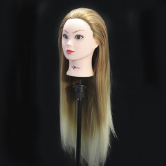 Манекен-голова женская, волос искусственный, коричневый омбре 65-70 см - Фото 3