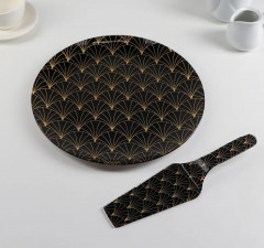 Тортовница с лопаткой «Золотое перо» - Фото 1