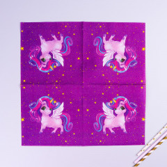 Салфетки бумажные «Праздничный единорожка» - Фото 2
