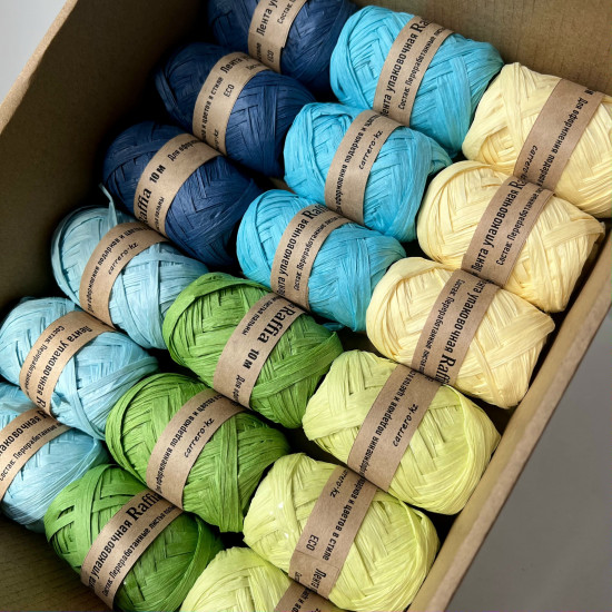 Упаковочная лента «Рафия» 10 м. Желтый