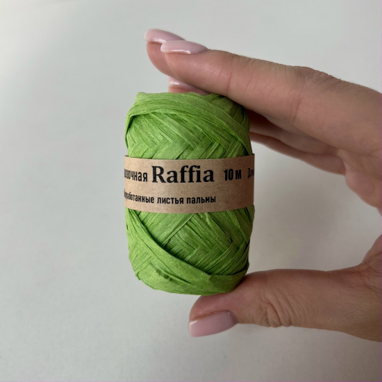 Упаковочная лента «Рафия» 10 м. Зеленый