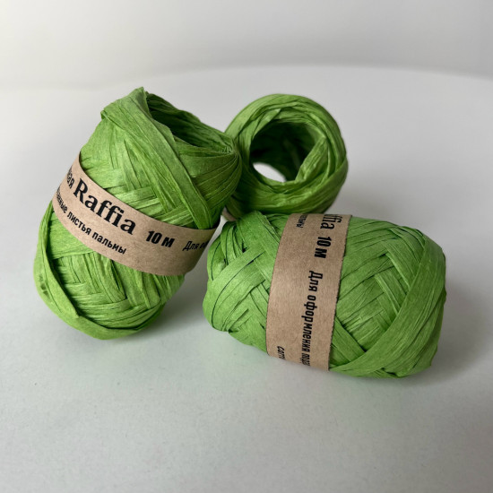Упаковочная лента «Рафия» 10 м. Зеленый
