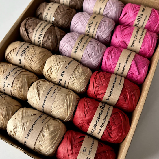 Упаковочная лента «Рафия» 10 м. Сиреневый